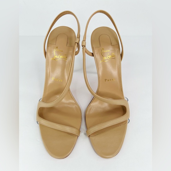 CHRISTIAN LOUBOUTIN Rosalie Nude Leather Stiletto Open Toe Sandals Size EU 41. - Picture 9 of 10